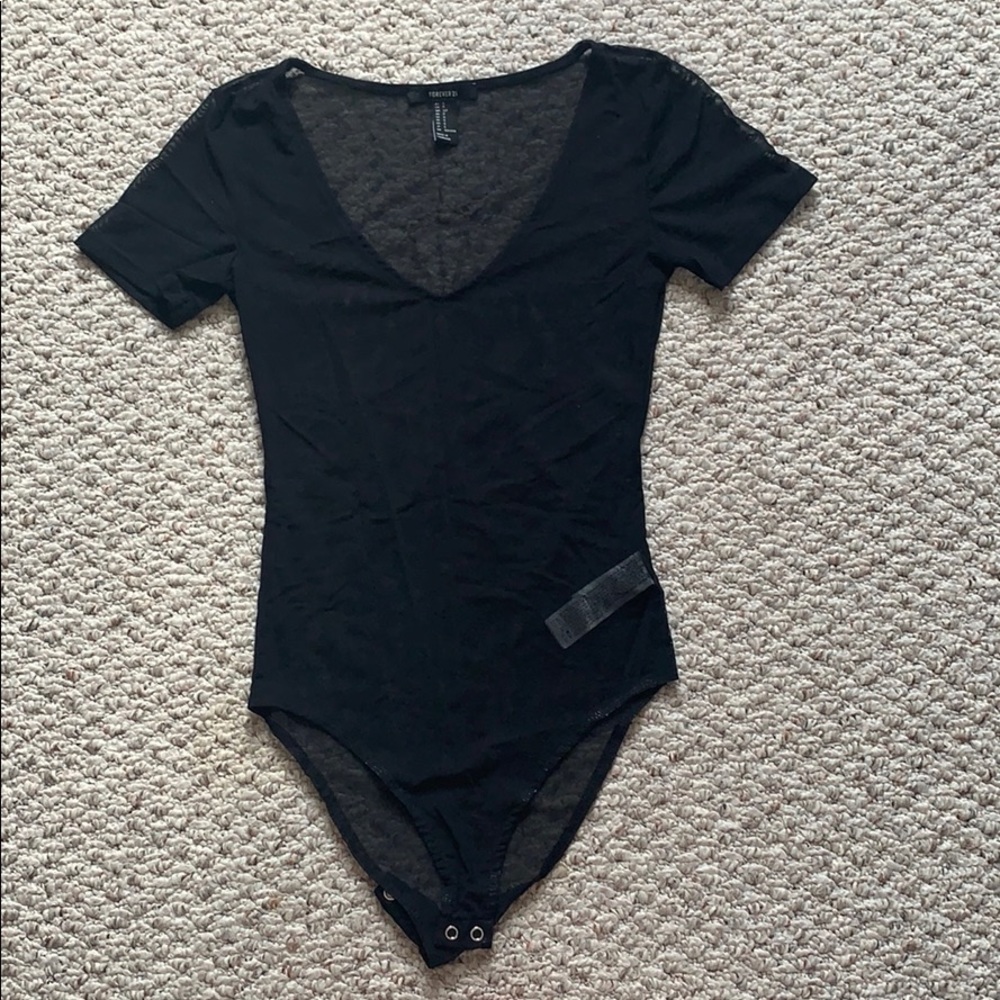 Shear black body suit